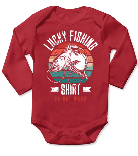 Lucky Fishing Shirt for Fish Hunter and Fisherman Long Sleeve Baby One-Piece