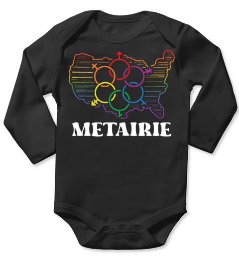 Metairie Pride Month Pride Flag LGBT Community LGB Long Sleeve Baby One-Piece