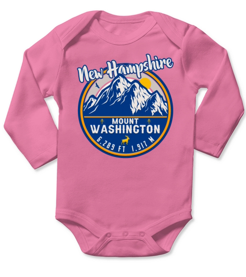 Mount Washington New Hampshire Long Sleeve Baby One-Piece