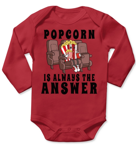 Movie Watching Cinema Popcorn Binge Watching Long Sleeve Baby One-Piece