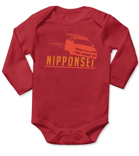 Nipponsei Japanese Car Show Wheels JDM japan-made Long Sleeve Baby One-Piece