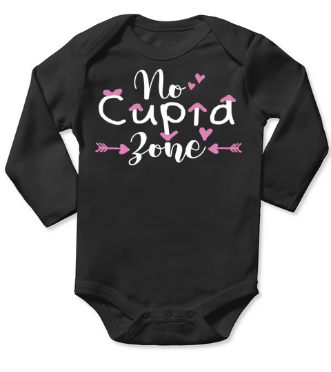 No Cupid Zone Anti-Valentines Day Long Sleeve Baby One-Piece