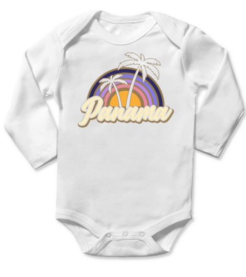 Panama Vintage Sunset Panamanian Wildness Long Sleeve Baby One-Piece