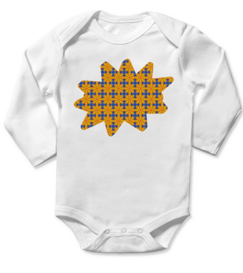 Patterned Crazy Shape Long Sleeve Baby One-Piece