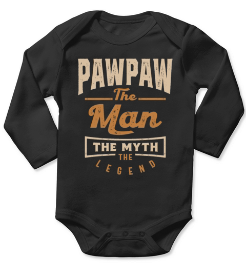 Pawpaw The Man The Myth The Legend Long Sleeve Baby One-Piece