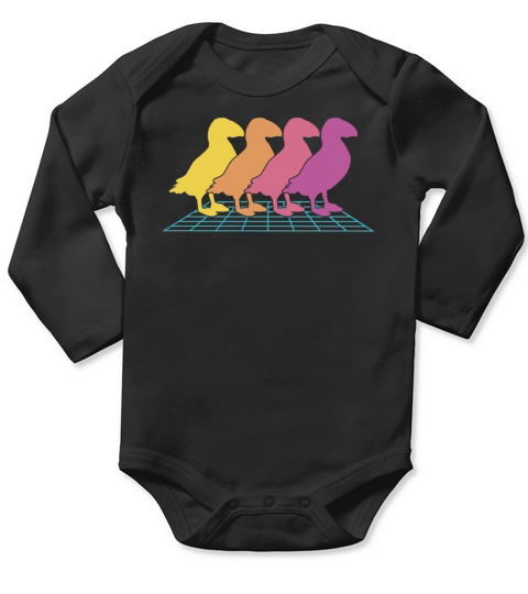 Puffins Seabird Vintage Iceland Bird Puffin Long Sleeve Baby One-Piece