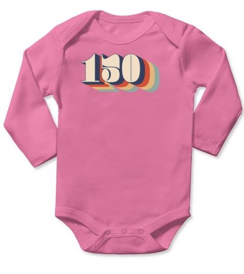 Retro 150 vintage number birthday Long Sleeve Baby One-Piece