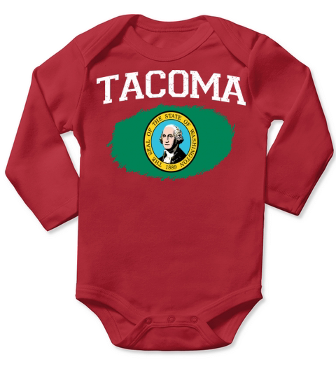 Tacoma Wa Washington Flag Vintage Usa Sports Men W Long Sleeve Baby One-Piece