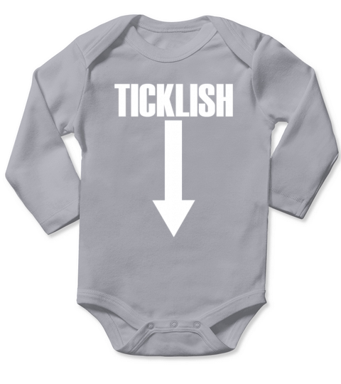 Ticklish Arrow Down Inappropriate Humor Menstickl Long Sleeve Baby One-Piece