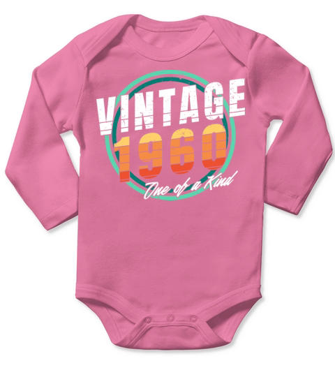 Vintage 1960 Shirt for Men Women 63 Year Old 63rd Long Sleeve Baby One-Piece