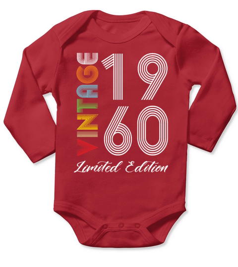 Vintage 1960 Vintage Birthday Retro Vintage Long Sleeve Baby One-Piece