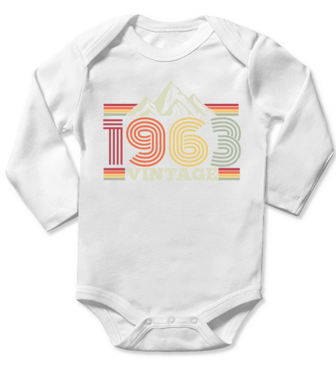 Vintage 1963 Birthday Retro Look Long Sleeve Baby One-Piece