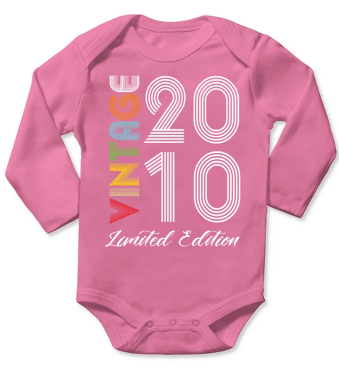 Vintage 2010 Vintage Birthday Retro Vintage Long Sleeve Baby One-Piece