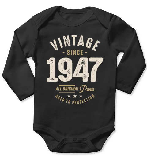 Vintage Since 1947 - 75th Birthday Retro Classic Long Sleeve Baby One-Piece