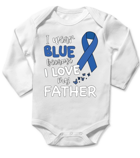 Wear Blue Colon Cancer Awareness Survivor Long Sleeve Baby One-Piece
