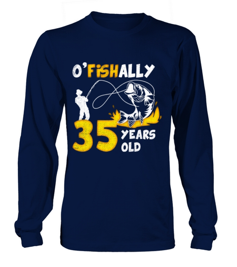 35th Birthday Fishing 1978 Vintage Fisherman Angle Long sleeved Unisex