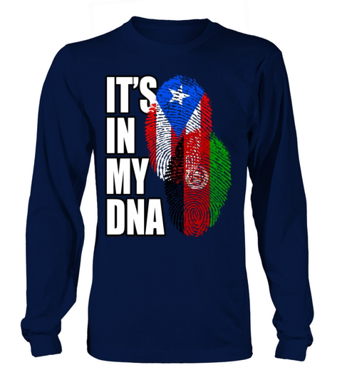 Afghan And Puerto Rican Mix Heritage DNA Flag Long sleeved Unisex