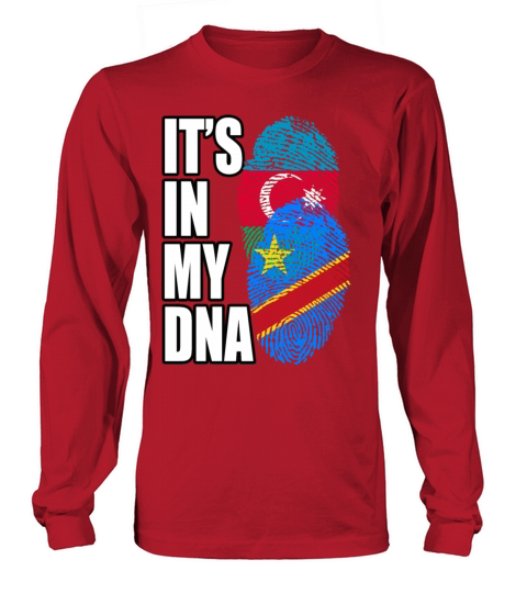 Azerbaijani And Congolese Mix Heritage DNA Flag Long sleeved Unisex