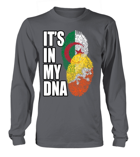 Bhutanese And Algerian Mix Heritage DNA Flag Long sleeved Unisex
