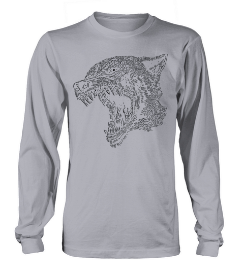 Creepy Vintage Halloween Wolf Portrait Long sleeved Unisex