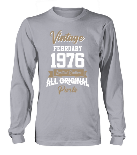 February 1976 Vintage Birthday Present Long sleeved Unisex