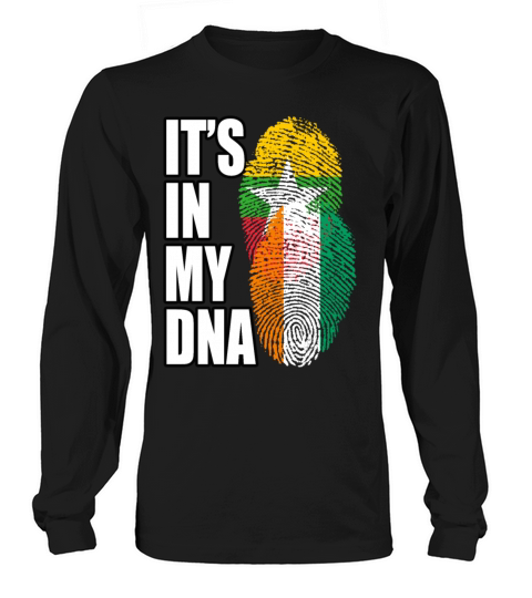 Ivorian And Burmese Mix Heritage DNA Flag Long sleeved Unisex