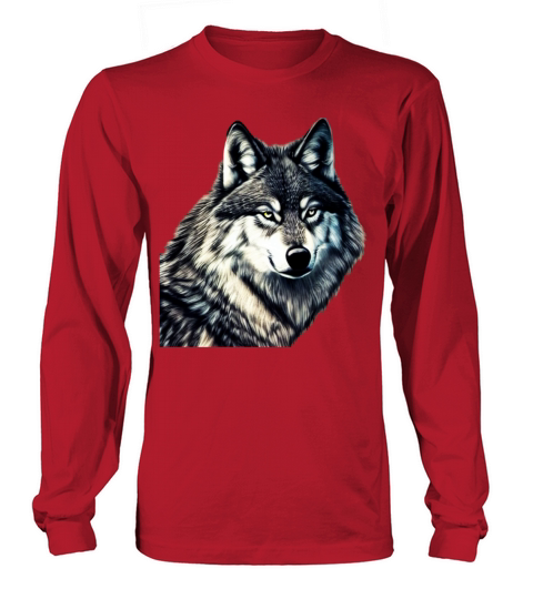 Wolf artwork design predator face imprint Long sleeved Unisex