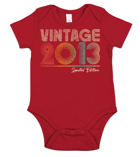 10 Years Old Vintage 2013 10th Birthday Gifts Short Sleeve Baby One-Piece