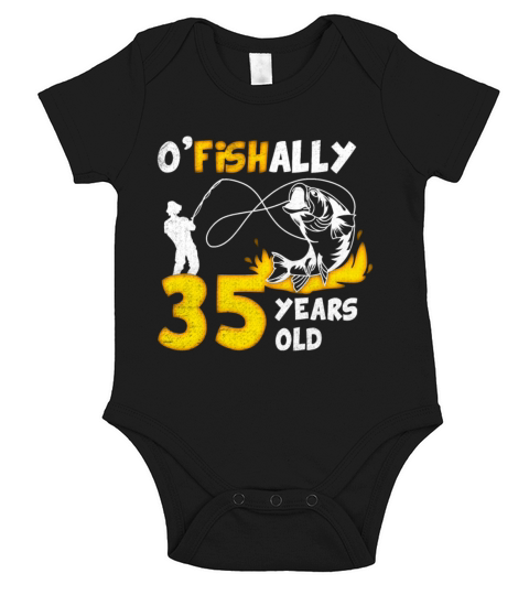 35th Birthday Fishing 1978 Vintage Fisherman Angle Short Sleeve Baby One-Piece