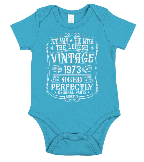 50th Birthday Gift Man Myth Legend Vintage 1973 Short Sleeve Baby One-Piece