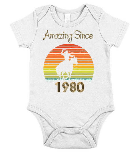 Amazing Since 1980 Vintage Birthday Shirts for Men Short Sleeve Baby One-Piece