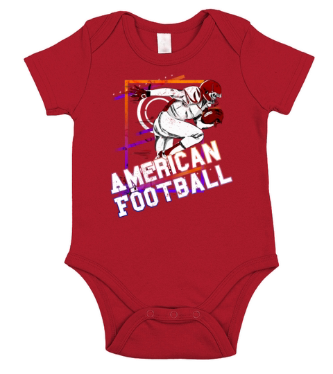 American Football Player Vintage Retro USA Sport Short Sleeve Baby One-Piece