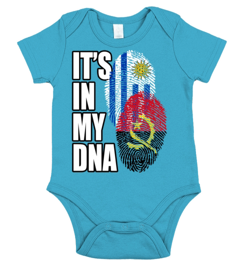 Angolan And Uruguayan Mix Heritage DNA Flag Short Sleeve Baby One-Piece