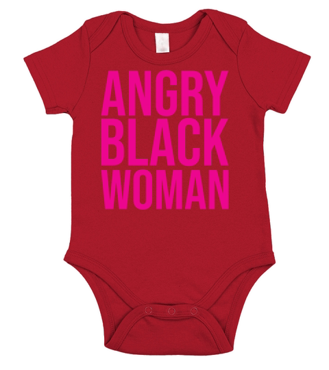 Angry Black Woman minimalist Pink design Short Sleeve Baby One-Piece