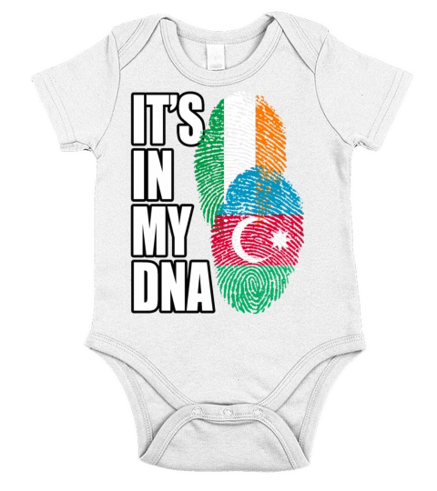 Azerbaijani And Irish Mix Heritage DNA Flag Short Sleeve Baby One-Piece