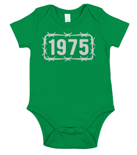 Birthday Vintage 1975 Barbed Wire Short Sleeve Baby One-Piece