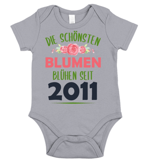 Born In 2011 Flowers Saying Birthday Gift Short Sleeve Baby One-Piece