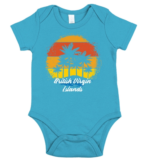 British Virgin Islands Vacation Vintage Beach Short Sleeve Baby One-Piece