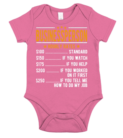 Businessperson Hourly Rates Short Sleeve Baby One-Piece