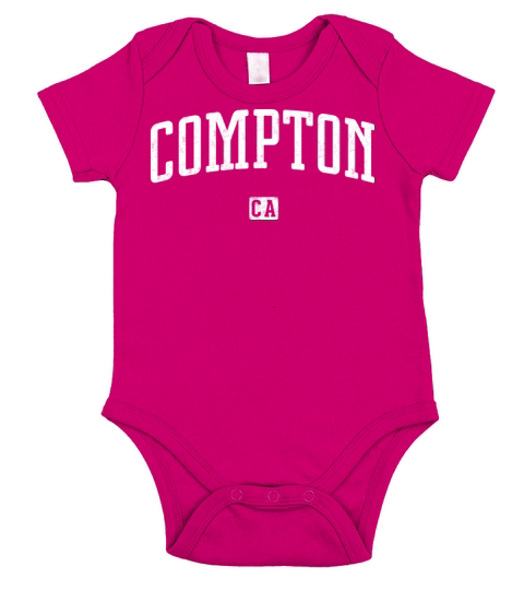 Compton California Vintage Style Short Sleeve Baby One-Piece