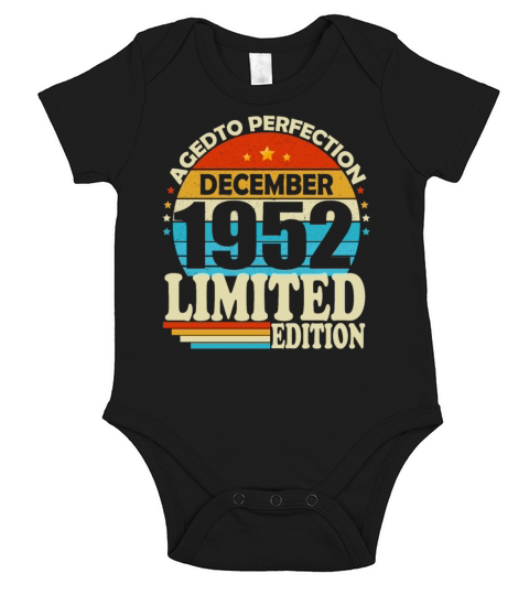 December 1952 Vintage vintage retro birthday Short Sleeve Baby One-Piece