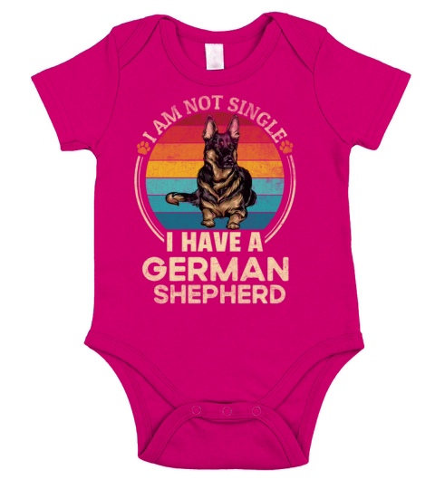 Dog Lovers I Am Not Single I Have A German Vintage Short Sleeve Baby One-Piece