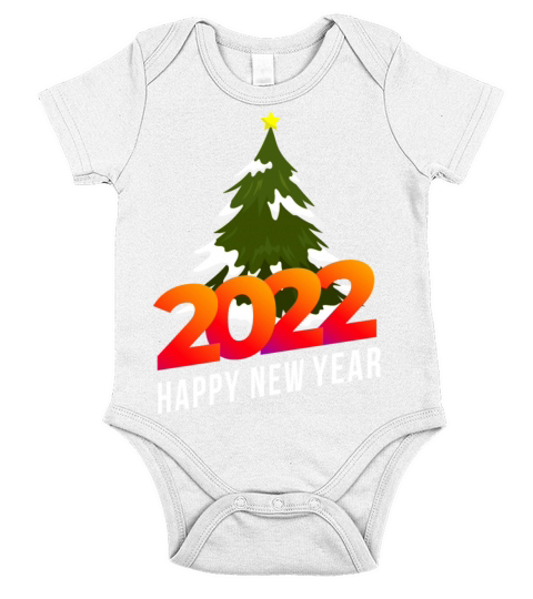 Happy New Year 2022 Short Sleeve Baby One-Piece