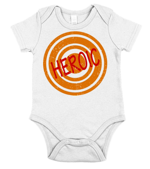 Heroic Red Word Short Sleeve Baby One-Piece