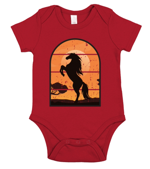 HORSE SUNSET Short Sleeve Baby One-Piece