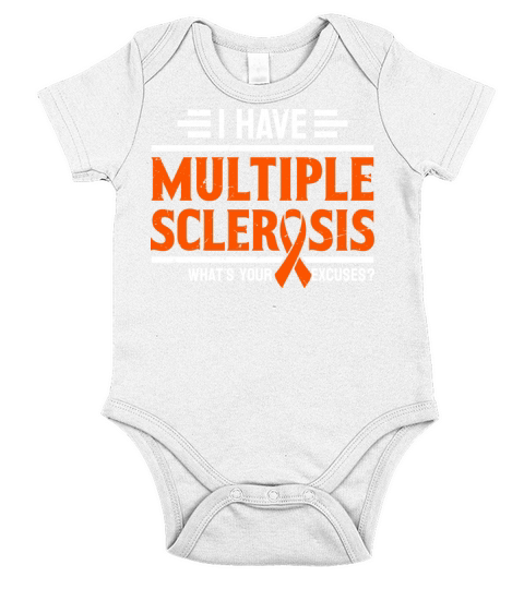 I Have Multiple Sclerosis Awareness Orange Ribbon Short Sleeve Baby One-Piece