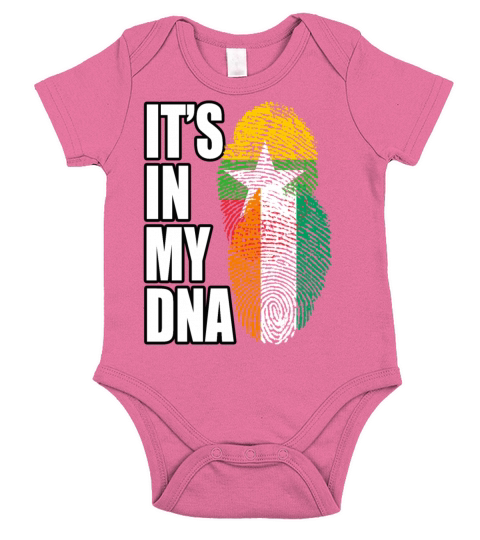 Ivorian And Burmese Mix Heritage DNA Flag Short Sleeve Baby One-Piece