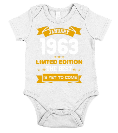 January 1963 Birthday Surprise Short Sleeve Baby One-Piece