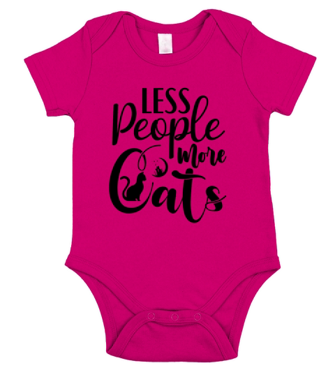 Less People More Cats Short Sleeve Baby One-Piece