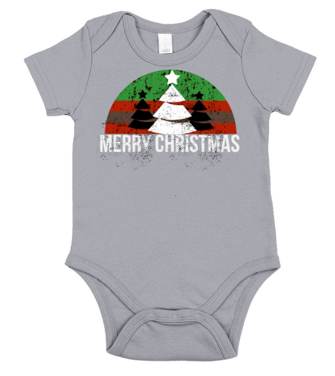 Merry Christmas vintage design Short Sleeve Baby One-Piece